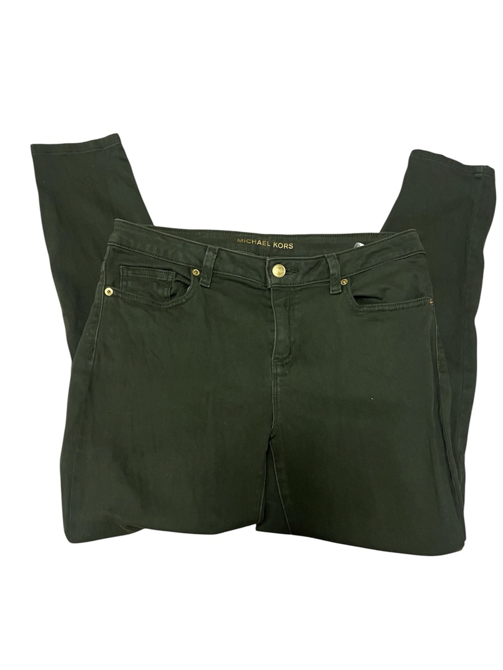 Michael Kors Izzy Skinny Forest Olive Green Skinny Jeans